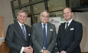 Prof.Dr. Gerhard Nowak, Harald Müsse und Nico Lüdemann beim Wirtschaftsforum in Münster
